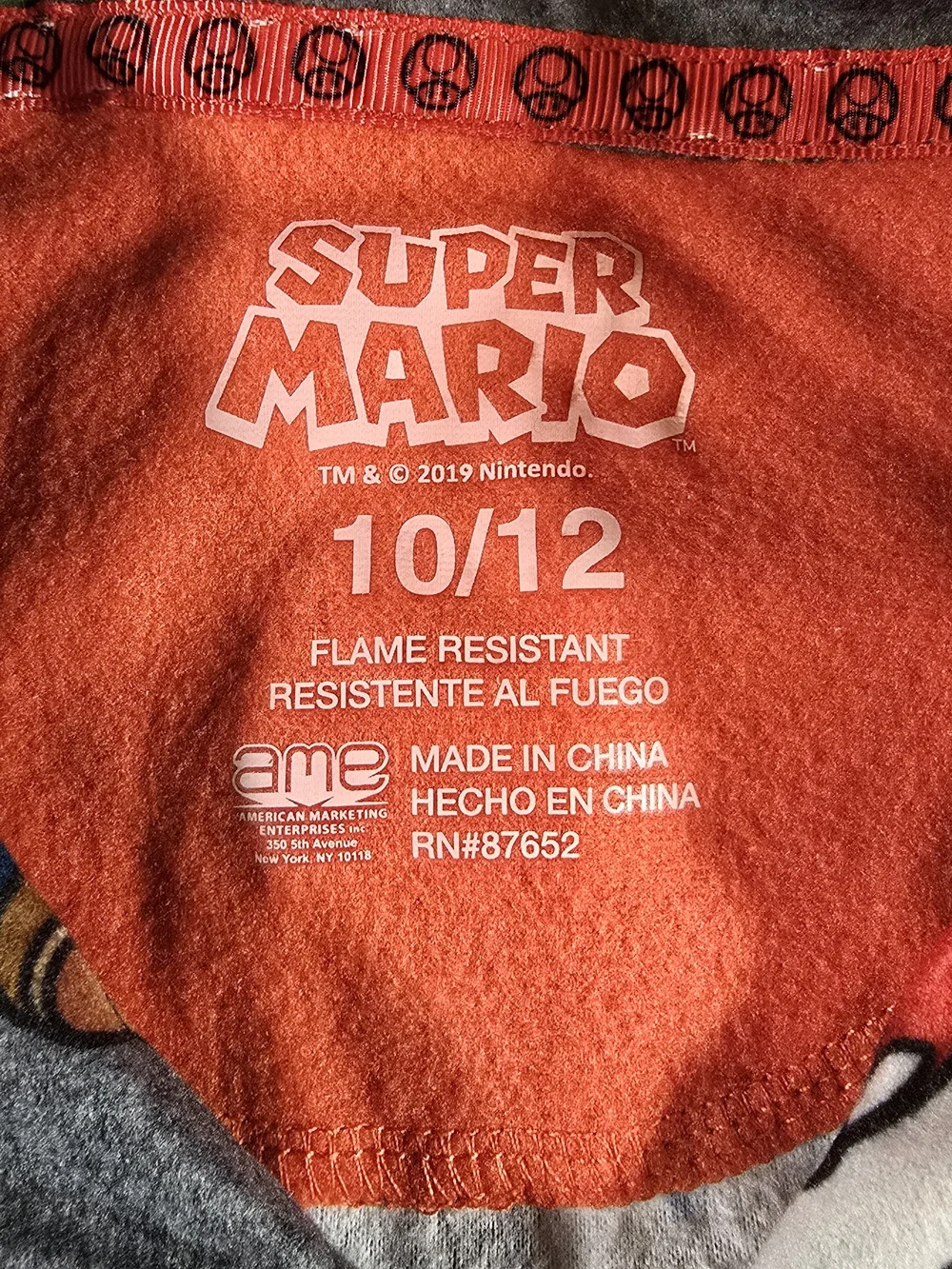 Nintendo Super Mario Orange Red Kids Sweater - Size 10/12